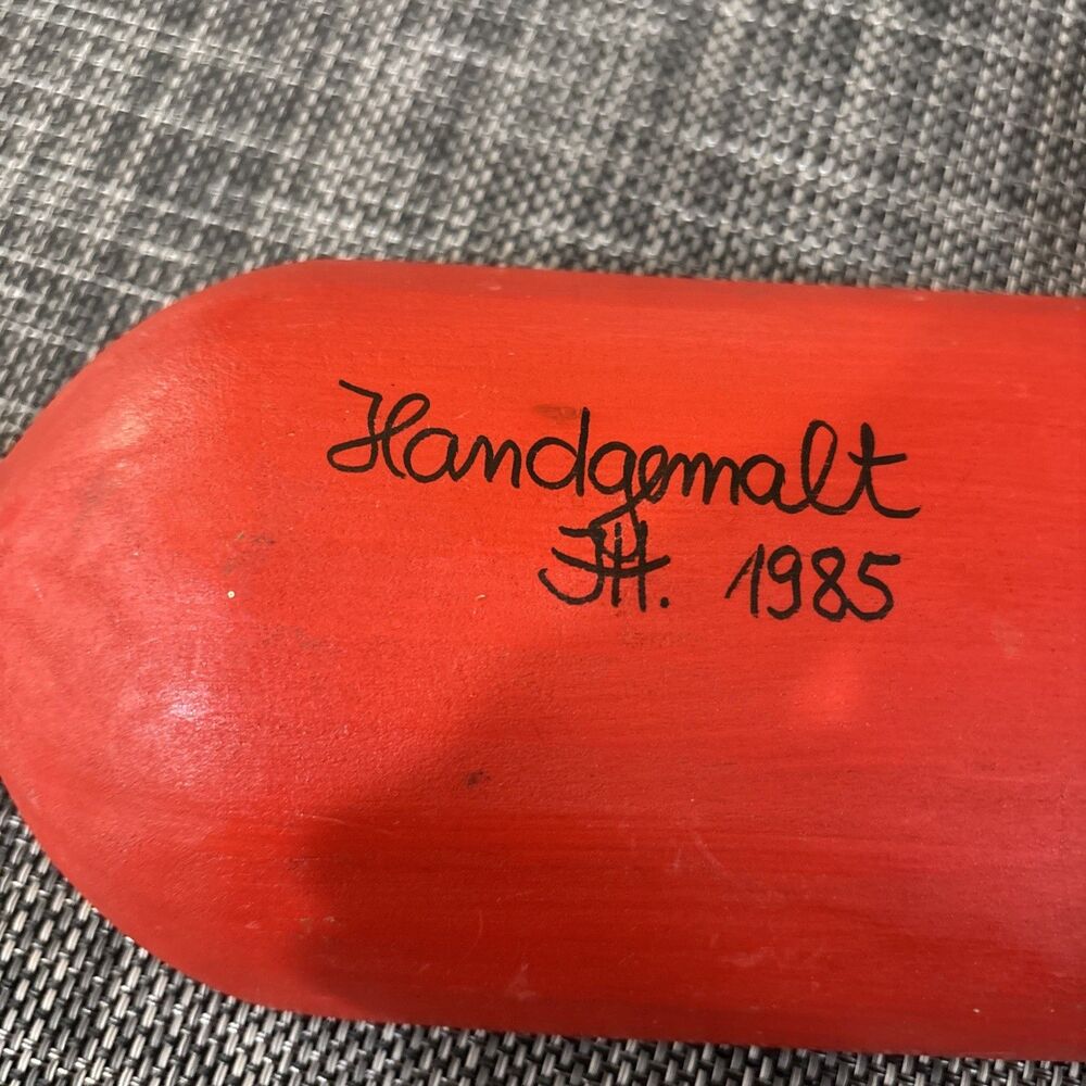 1985 Signed Primitive Style Hand-Painted Wooden Carved Scoop Folk Art Handgemalt - Picture 3 of 12